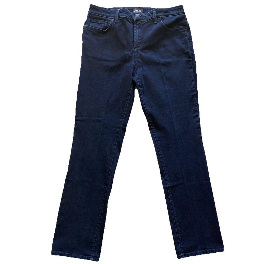 NYDJ Jeans Sheri Slim High Rise Lift & Tuck Dark Wash Denim Size 14